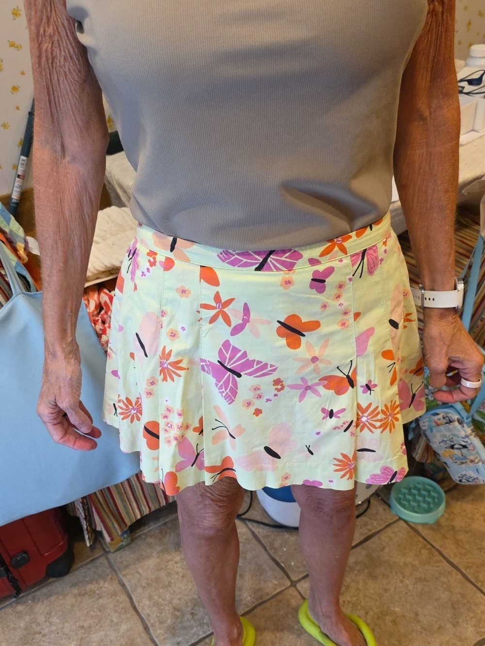 Lilly Pulitzer Light Green Butterfly-Print Mini Skirt